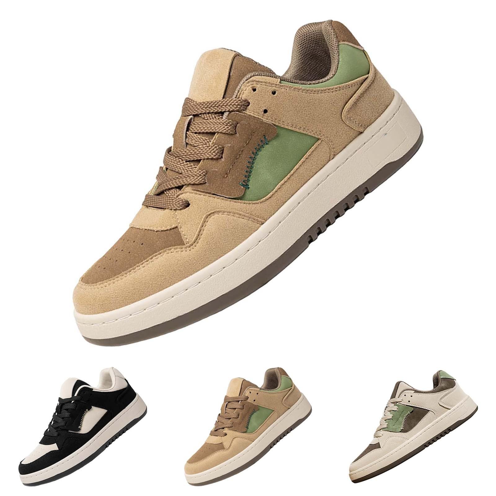 Sneaker Herren Weiß Leder Sportschuhe Rutschfest Outdoorschuhe Dämpfung