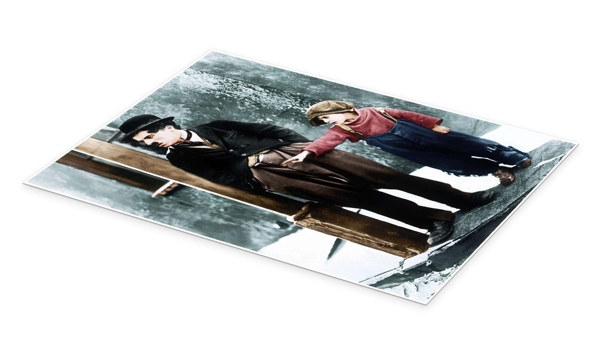 Posterlounge Il monello, Charles Chaplin, Jackie Coogan Poster | 90 x 120 cm Quadri Decorazione per pareti