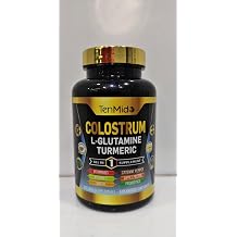 Colostrum Supplement - 10in1 Formula - Combine with L- Glutamine, Turmeric, Cayenne Pepper, Apple Pectin, Probiotics, Ginger, and More - Digestive Health, Immune Support - 120 Capsules