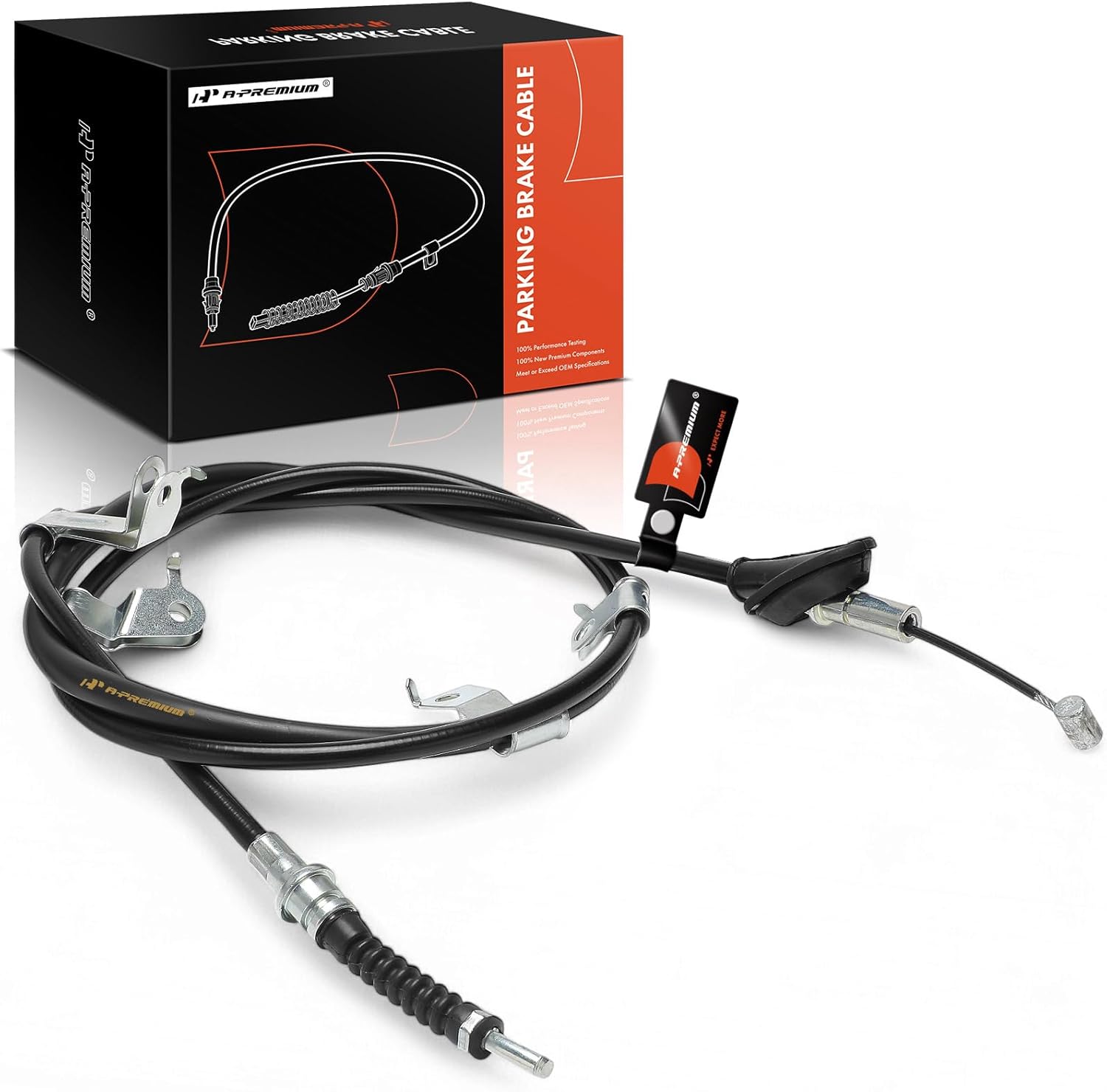 A-Premium Rear Driver Side Parking Brake Cable Assembly Compatible with Honda Models: Civic 2006-2011