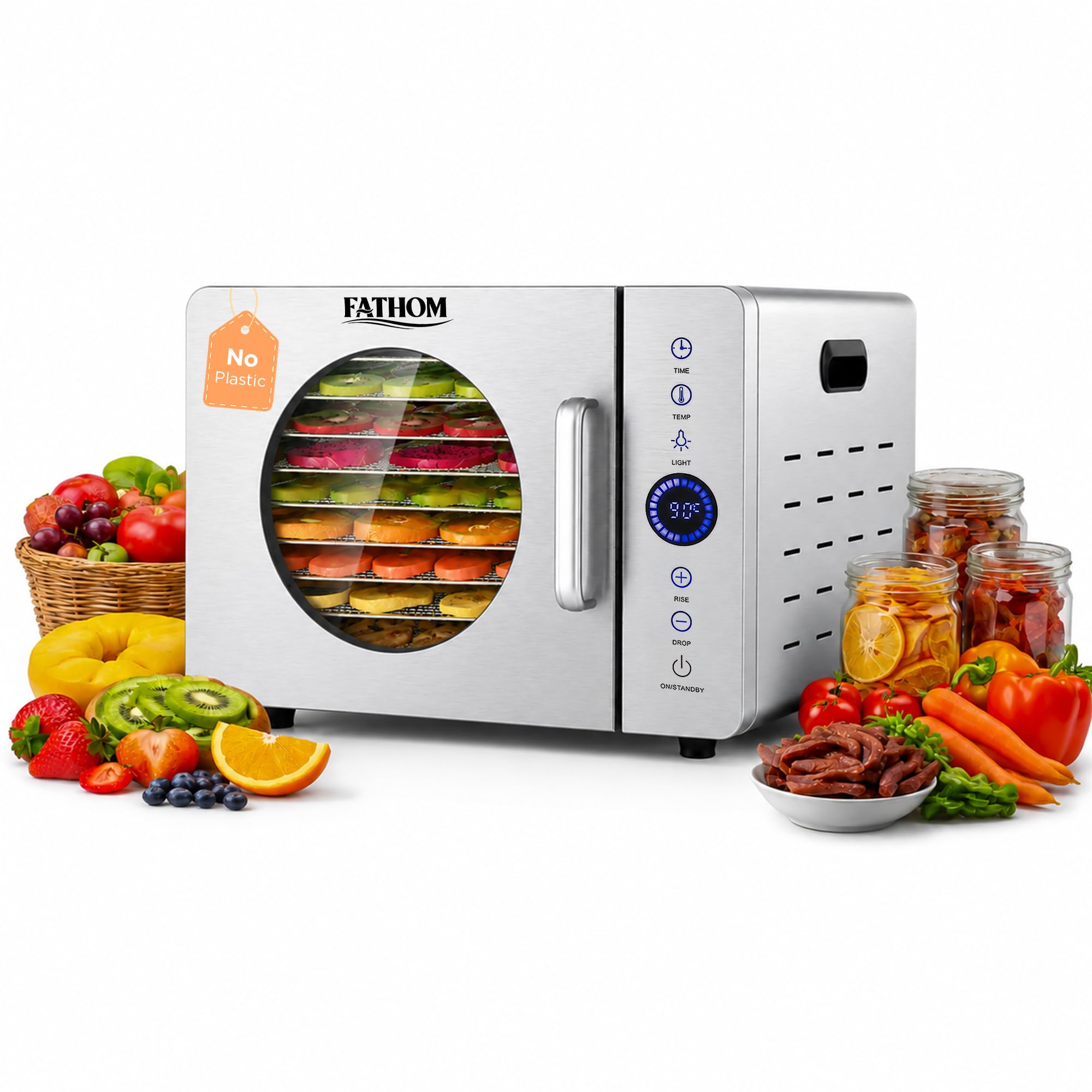 FATHOM Professional Food Dehydrator 1200W 8 Trays | 304 SUS, Built-In Power Saver Function, Digital Touch Panel, Adjustable 30–90°C Temperature-image-46