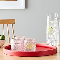 Vista 6 de Kraftware Bartenders Choice - Bandeja redonda para servir, color rojo, 14 pulgadas