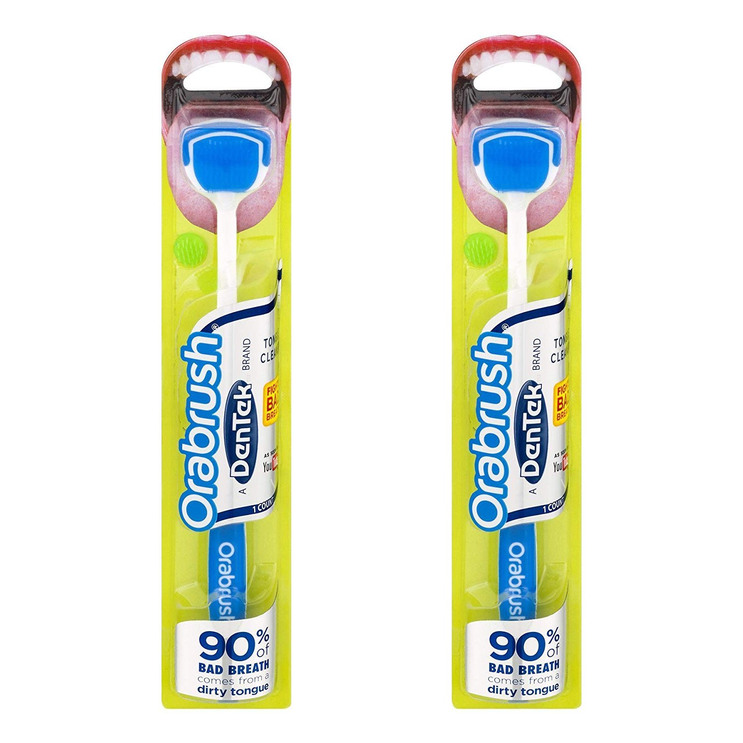 Orabrush Tongue Cleaner Scraper, Assorted Colors (2Units