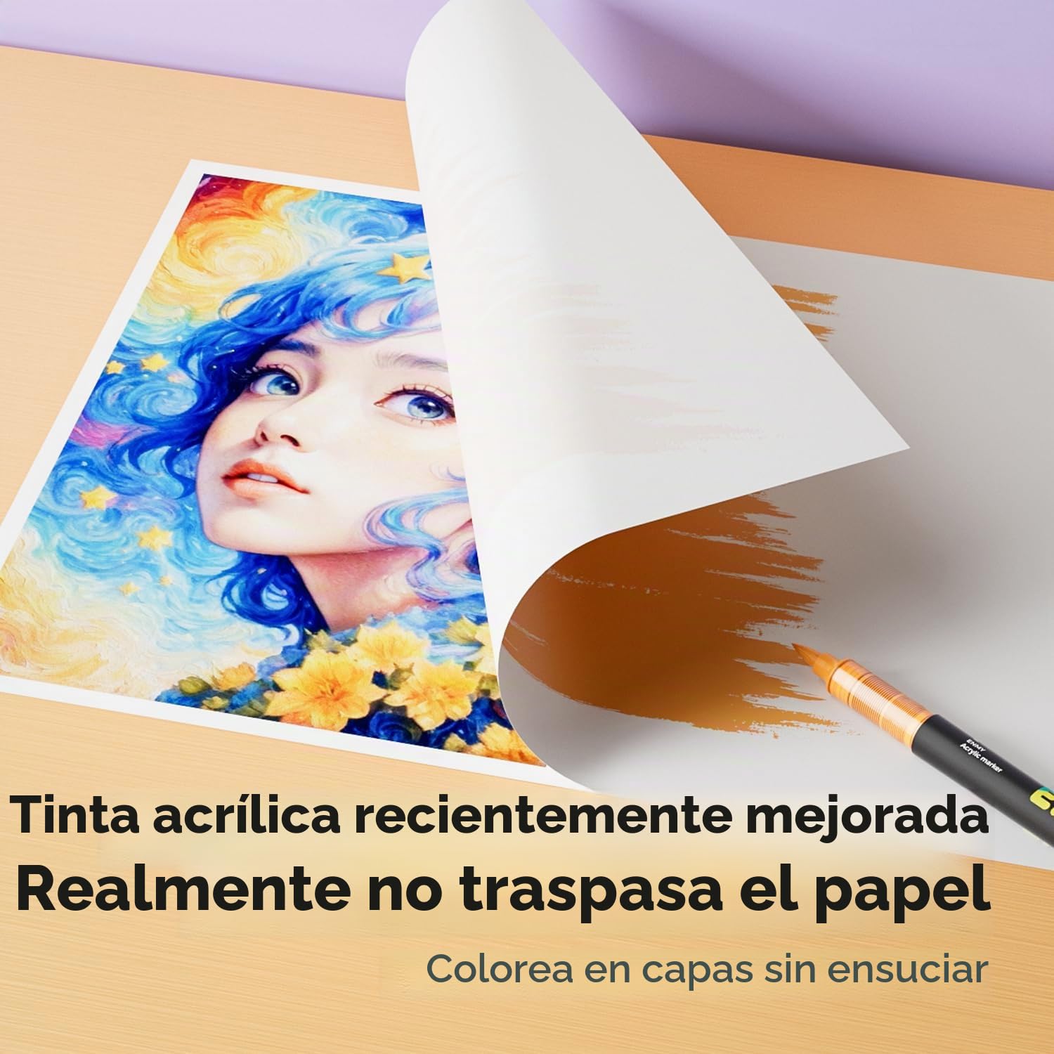 ENMY 60 rotuladores de pintura acrílica líquida directa para textiles, lienzo, piedra, vidrio, madera, papel, manualidades, pinturas acrílicas