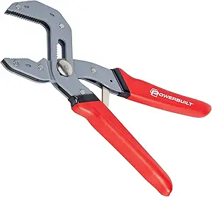 Powerbuilt 10-Inch Self-Adjusting One-Hand Spring Loaded Pliers, Heavy Duty Robo-Grip Design, Parallel Jaws with Hardened Steel Teeth, Multi-Shape Grip for Automotive, Household - 941312