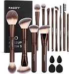 MAGEFY Makeup Brushes 22-in-12 Professional Makeup Brush Set Double-End Make Up Brushes for Powder Concealers Eye Shadows Blush with Gift Box (Coffee Brown)