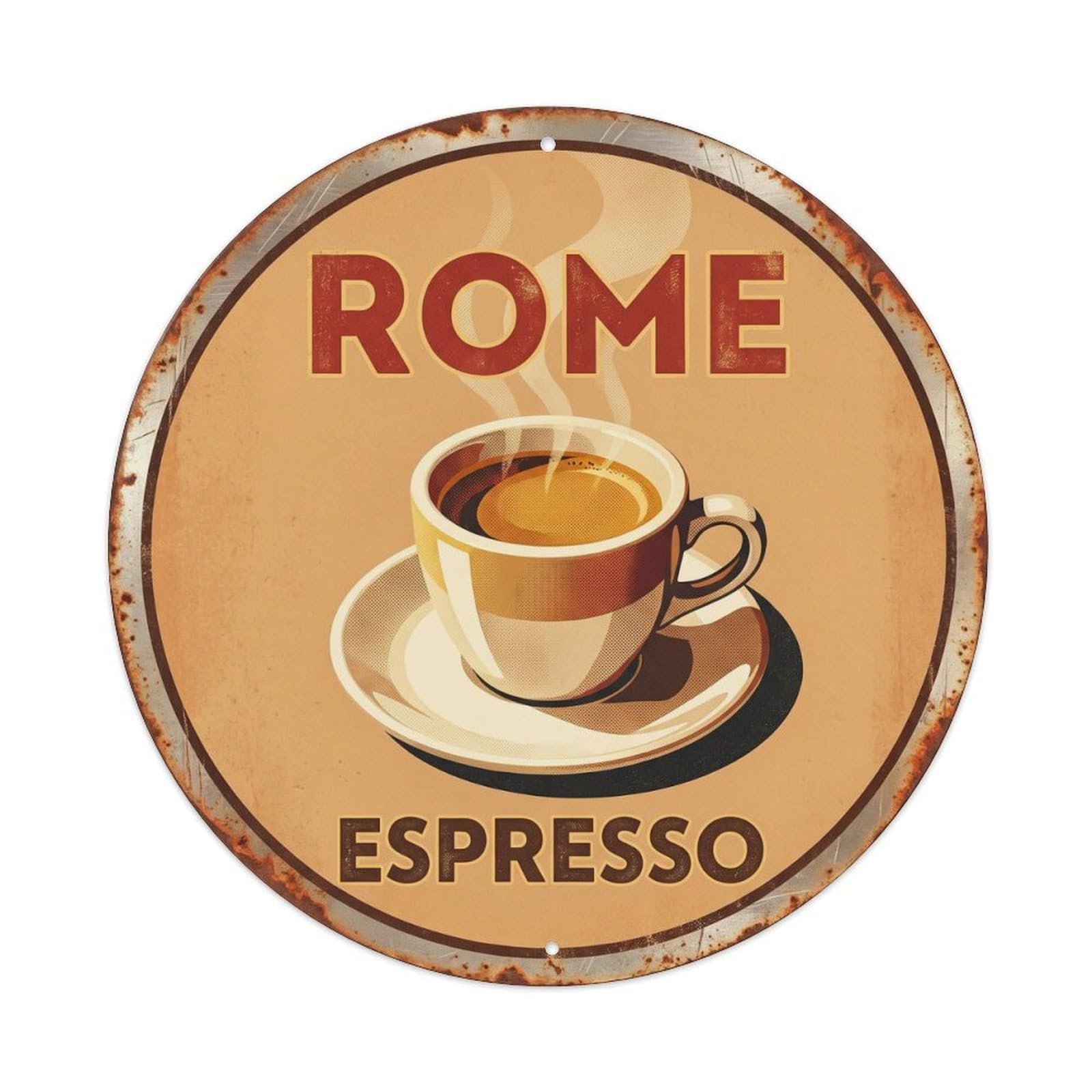 Espresso Rome Italy Heritage Food Travel Retro Metal Tin Sign