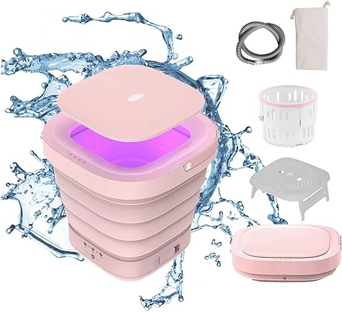 Lavadoras de ropa portátiles con 2 modos de secado y UV, mini lavadora y secadora Combo de rueda de onda 4D portátil, alta potencia para bebé, ropa