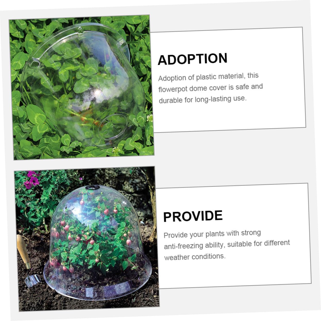 Toyvian 6 Pièces Cloche de Jardin Transparente Protection Gel Froid pour Plantes Fleurs Couverture de Culture Réutilisable pour Jardinage à Projets Paysagers