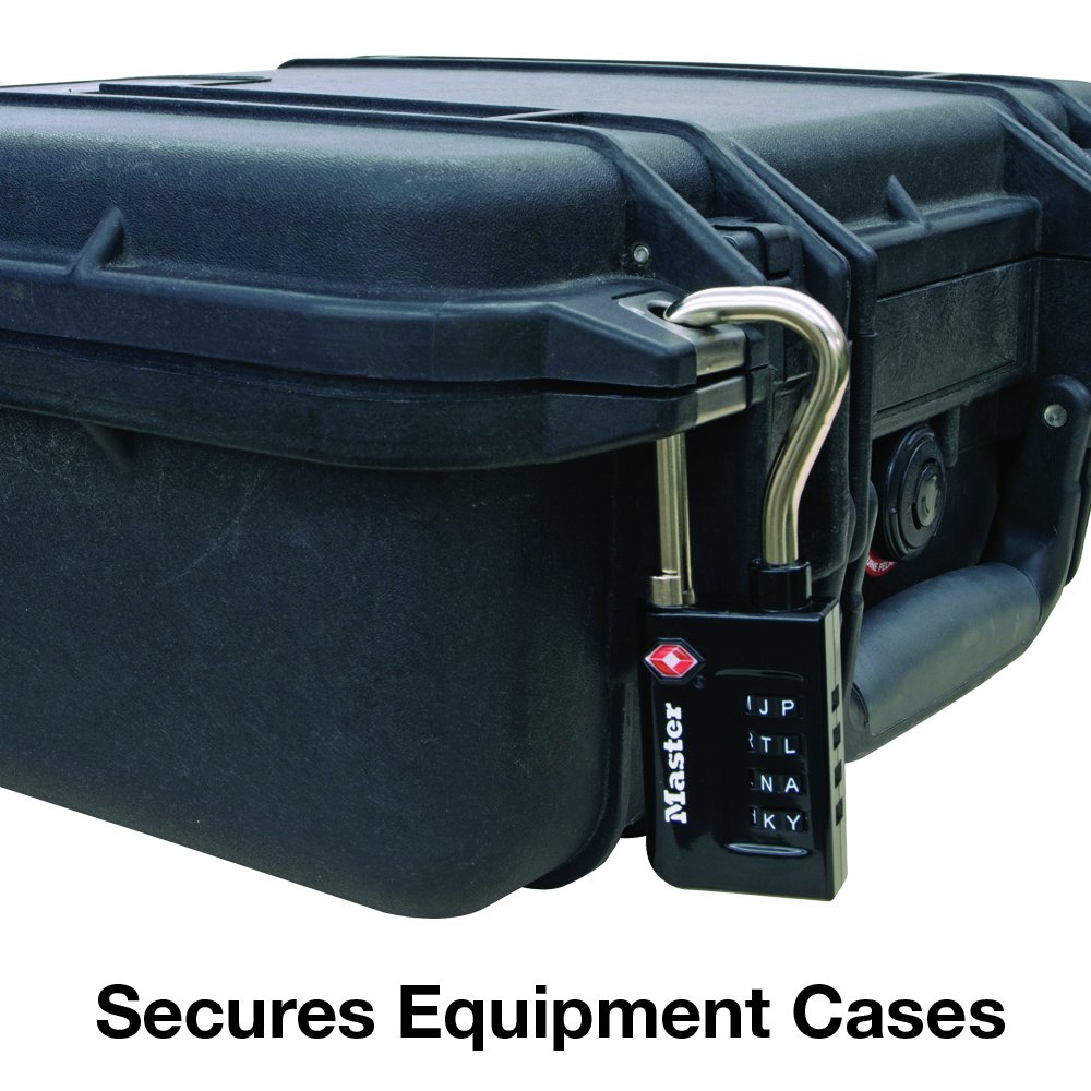 Master Lock kłódka, ustaw własną kombinację WORD akceptowany zamek bagażowy TSA, 4-11 cm szerokości, 4696TWD (opakowanie 2)