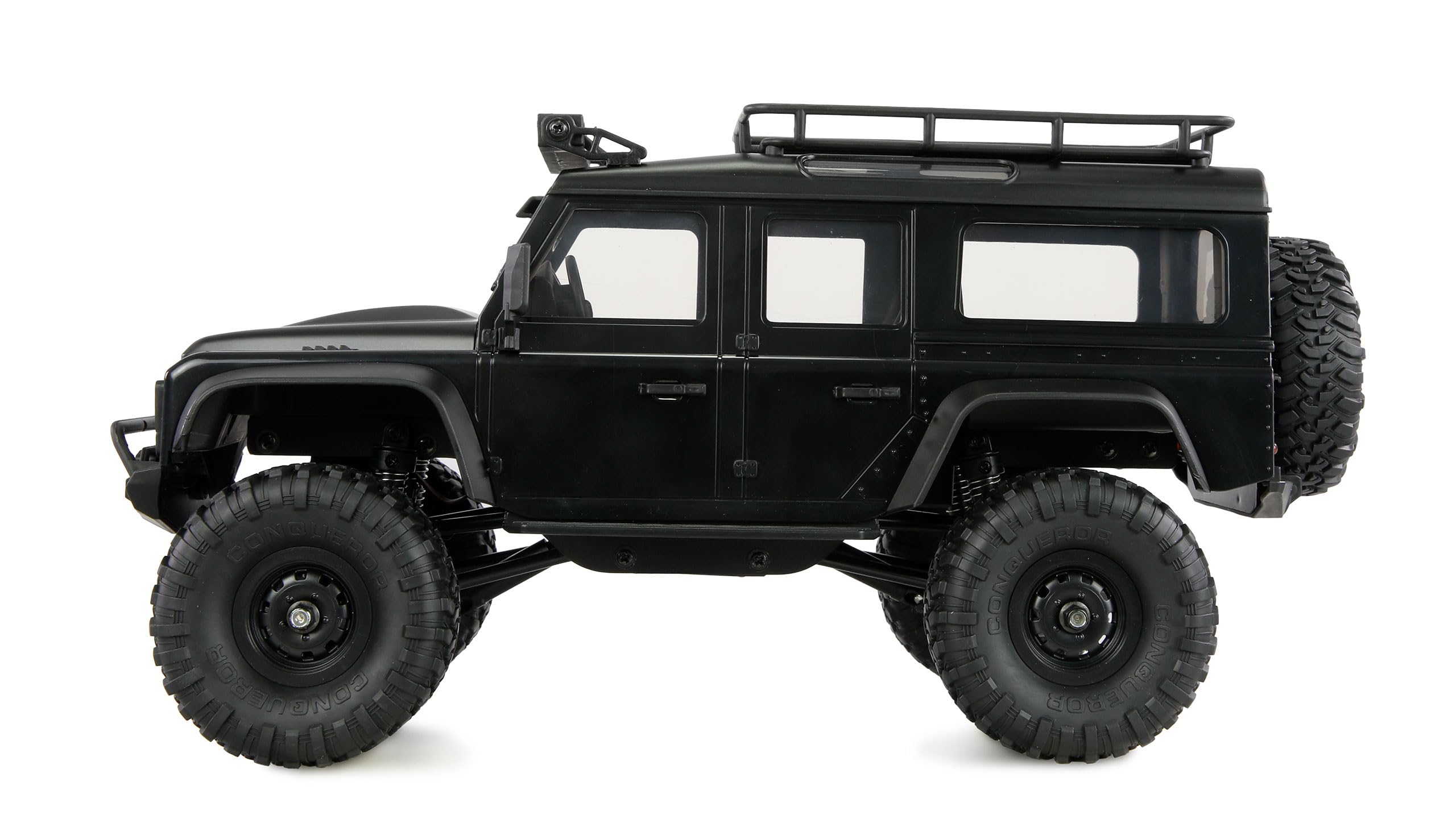 Amewi AMXRock Mini D90 Scale Crawler 4WD 1:16 RTR - Mando a Distancia, batería y Cable de Carga, Color Negro