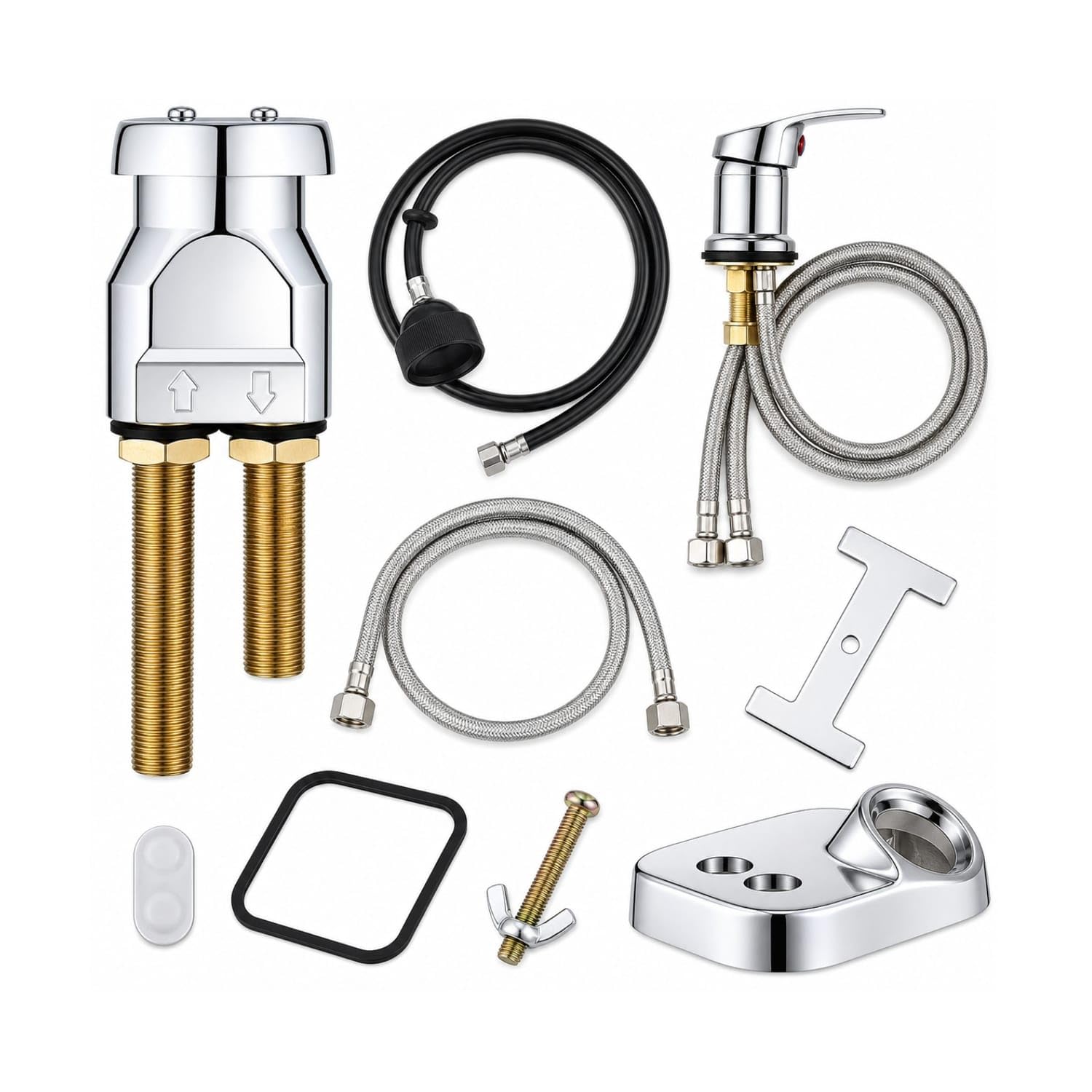 Chrome Finish Salon Shampoo Bowl Faucet Modern Shampoo Bowl Faucet Professional Solid Metal for Hairstylists, Hair Salons, Wash Basins, Three-image-48