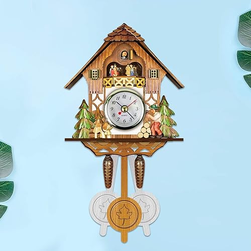 Reloj de cuco tradicional de la selva negra, reloj de cuco de cuarzo de péndulo, reloj de pared de cuarzo de madera nueva, reloj de pared