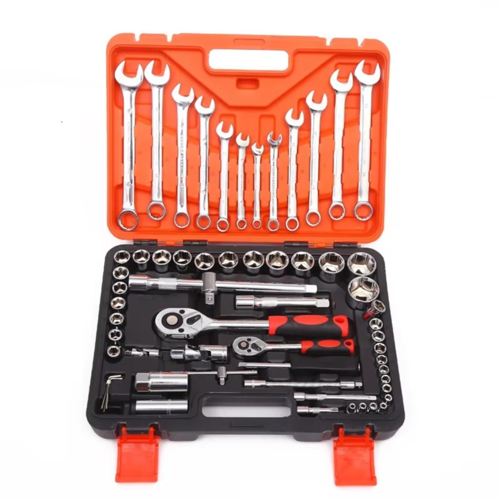 Kit di chiavi a cricchetto Set Da 61 Pezzi Set Strumenti Combinati Cassetta Degli Attrezzi Auto Chiave Combinata Per Manutenzione Cassetta Degli Attrezzi Manuale Per La Casa