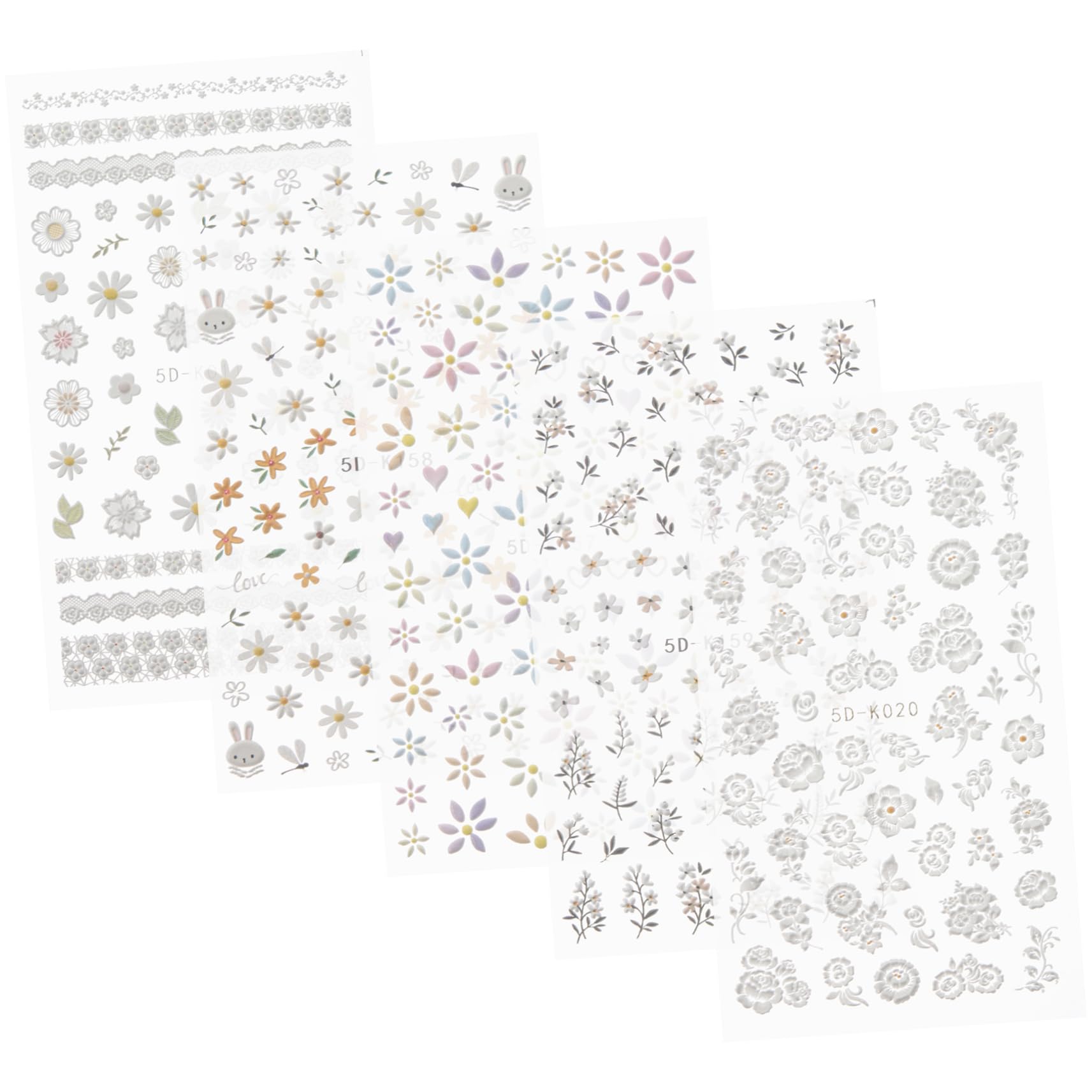 Beavorty 15 Fogli Decalcomanie Decorative Per Unghie Decalcomania Per Unghie Adesivi Per Unghie Per La Decorazione Delle Unghie Carta 5 d Forniture Per Unghie Adesivo