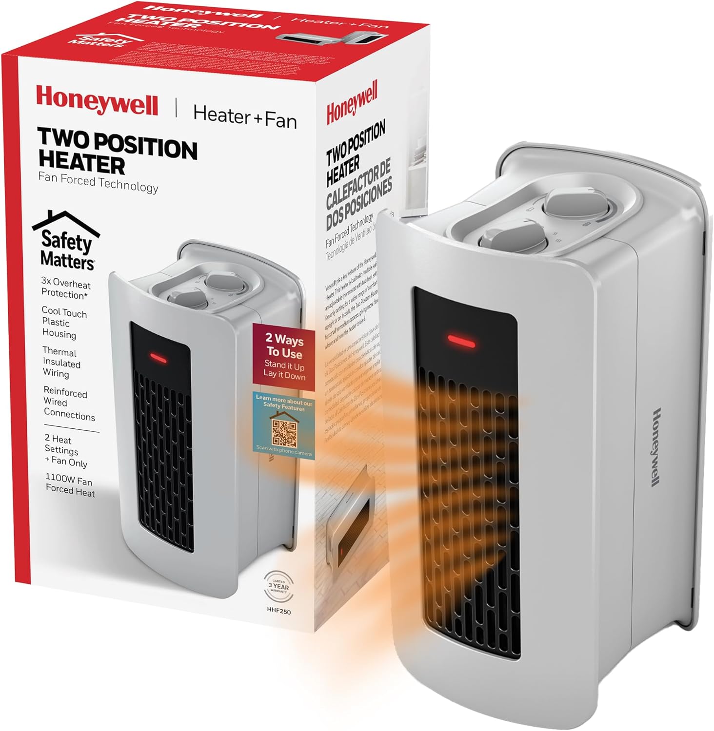 Honeywell Two Position Heater, Gray
