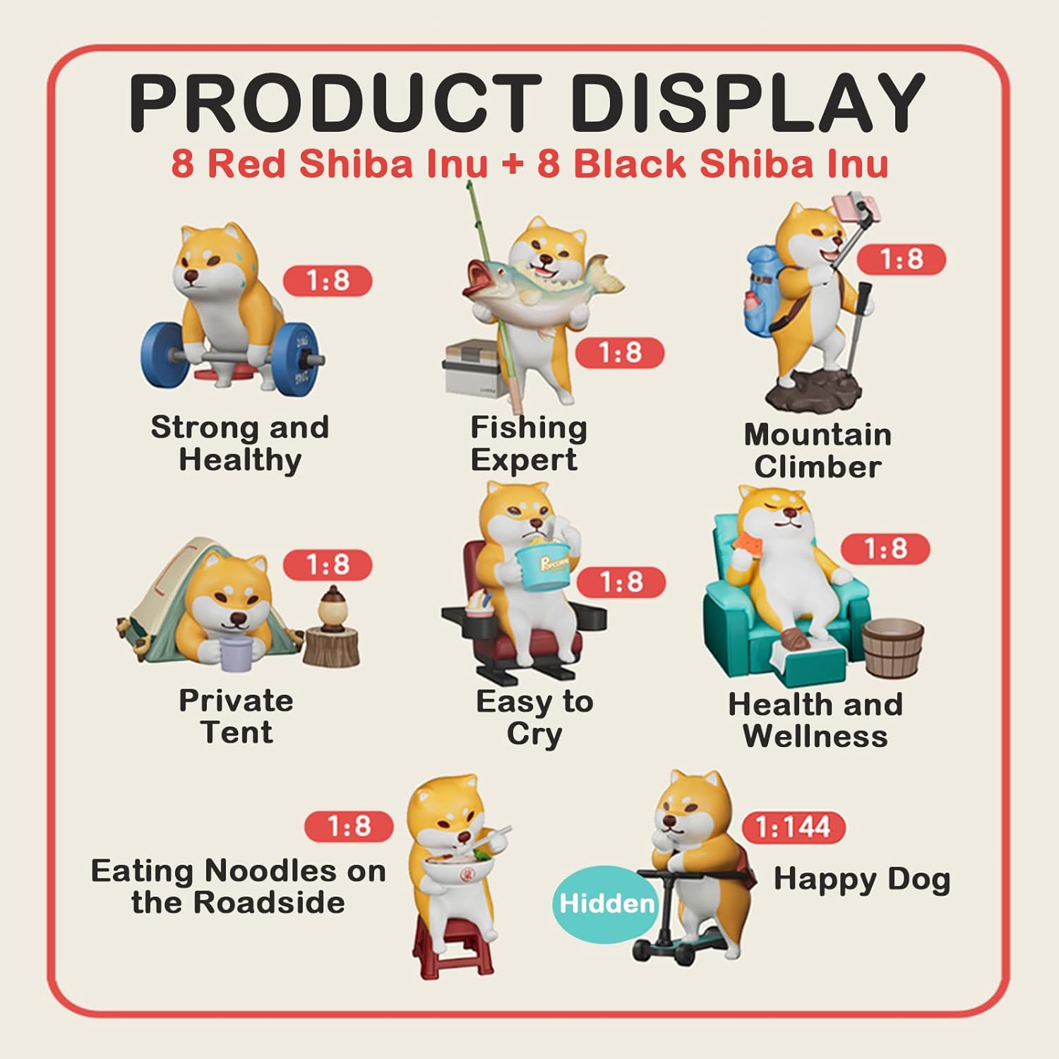 BEEMAI Kuraya Shiba Tourshiba Series 1PC Blind Box Figures, Random Design Cute Figures Collectible Toys Birthday Gifts