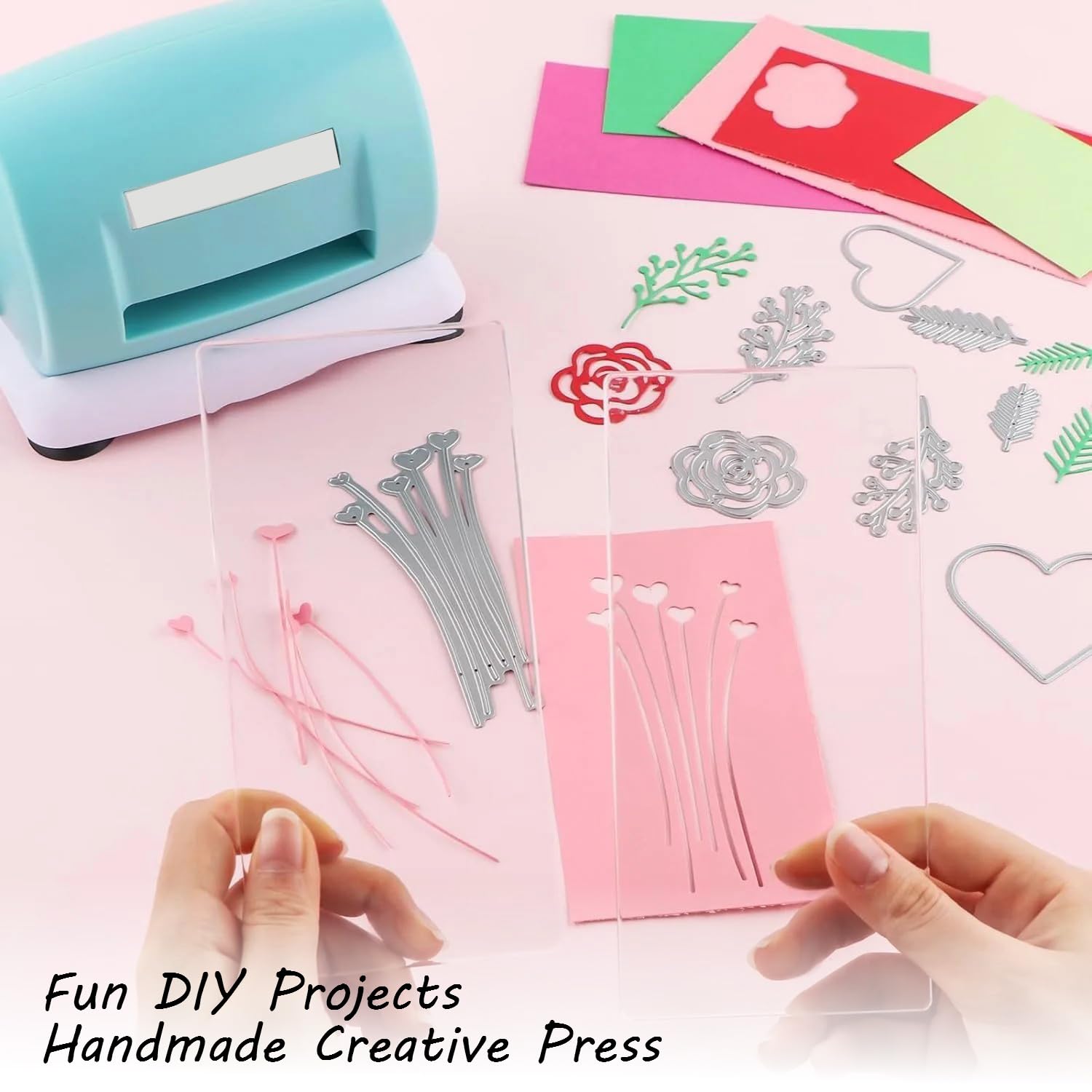 Maszyna do wykrawania i wytłaczania, z płytkami do stemplowania i szablonami do wytłaczania, scrapbooking, rozmiar otworu 160 mm, ręczny zestaw DIY, do projektowania zaproszeń i kartek z życzeniami