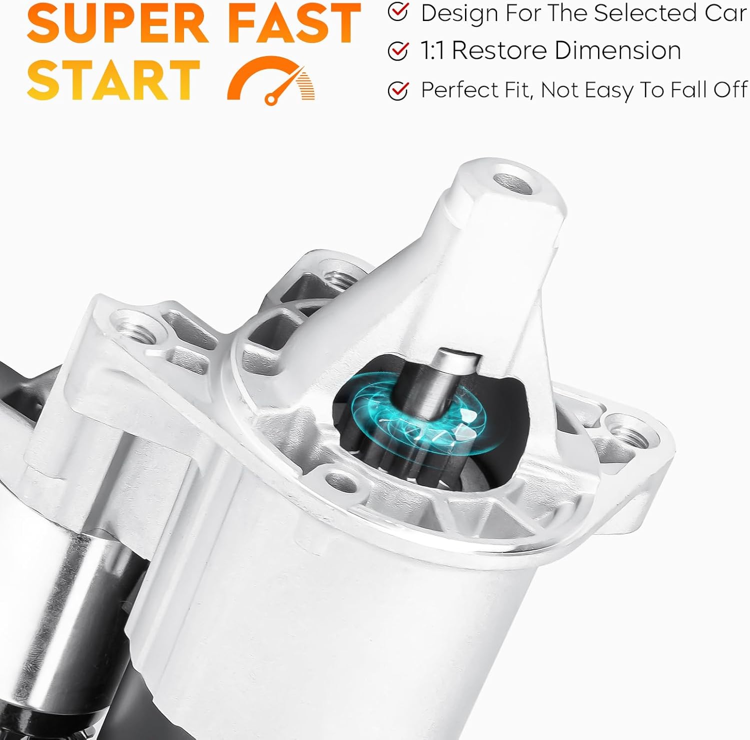 19025 Starter for 2.7L 3.5L Chrysler 300 2005-2010, for Dodge Challenger 2009-2010 3.5L, for Charger 2006-2010 V6 2.7L 3.5L, for Magnum 2005-2008 V6 2.7L 3.5L, SMT0342 410-48137 M0T32671 16076