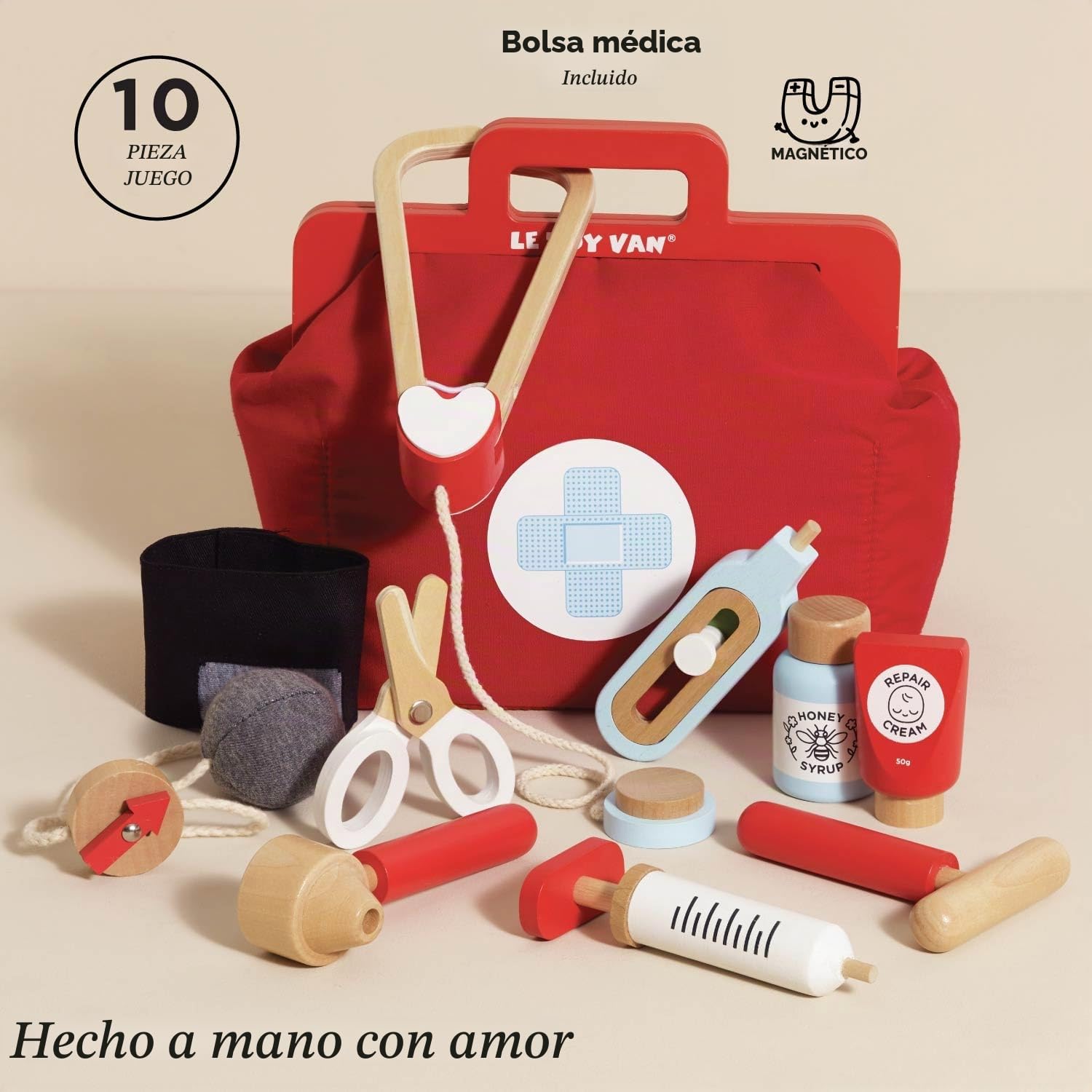Le Toy Van - Juego simbólico de imaginación | Maletín de Médico de juguete para niños y niñas | Juego de imitación Honeybake | A partir de +3 años