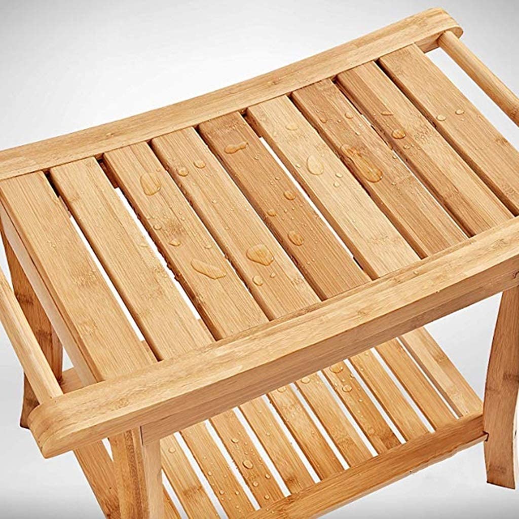 Asientos De Baño Taburete De Baño Taburetes De Baño De Bambú Grueso Madera Maciza Baño Taburete De Ducha Antideslizante Impermeable Taburete De Almacenamiento De Baño Art
