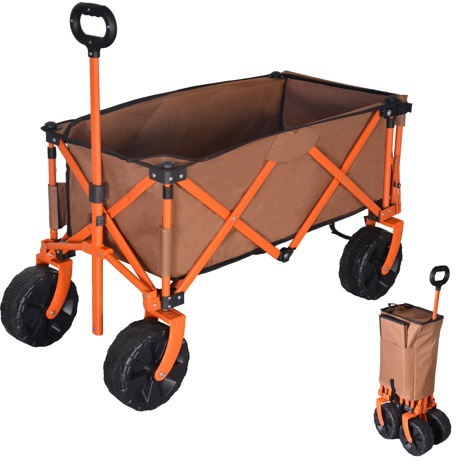 Kapler Festival Trolley, Heavy Duty Camping Trolley Cart, Folding Trolley Cart with Wheels, Foldable Garden Trolley Cart, Pull Along Trolley for Outdoor Camping, Shopping, Gardening, Fishing