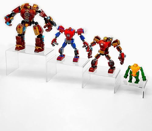 Miniatura 7 de 8Pcs Acrylic Display Risers(6",5",4" 3") Clear Product Stand,Cupcakes Holder Dessert Display Transparent Showcase Stands, Candy Bar Risers, Acrylic