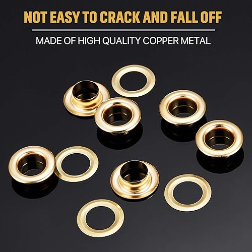 Miniatura 17 de Pangda Juego de 100 ojales con herramienta de ajuste y caja de almacenamiento para tela, lonas, cortinas Plata