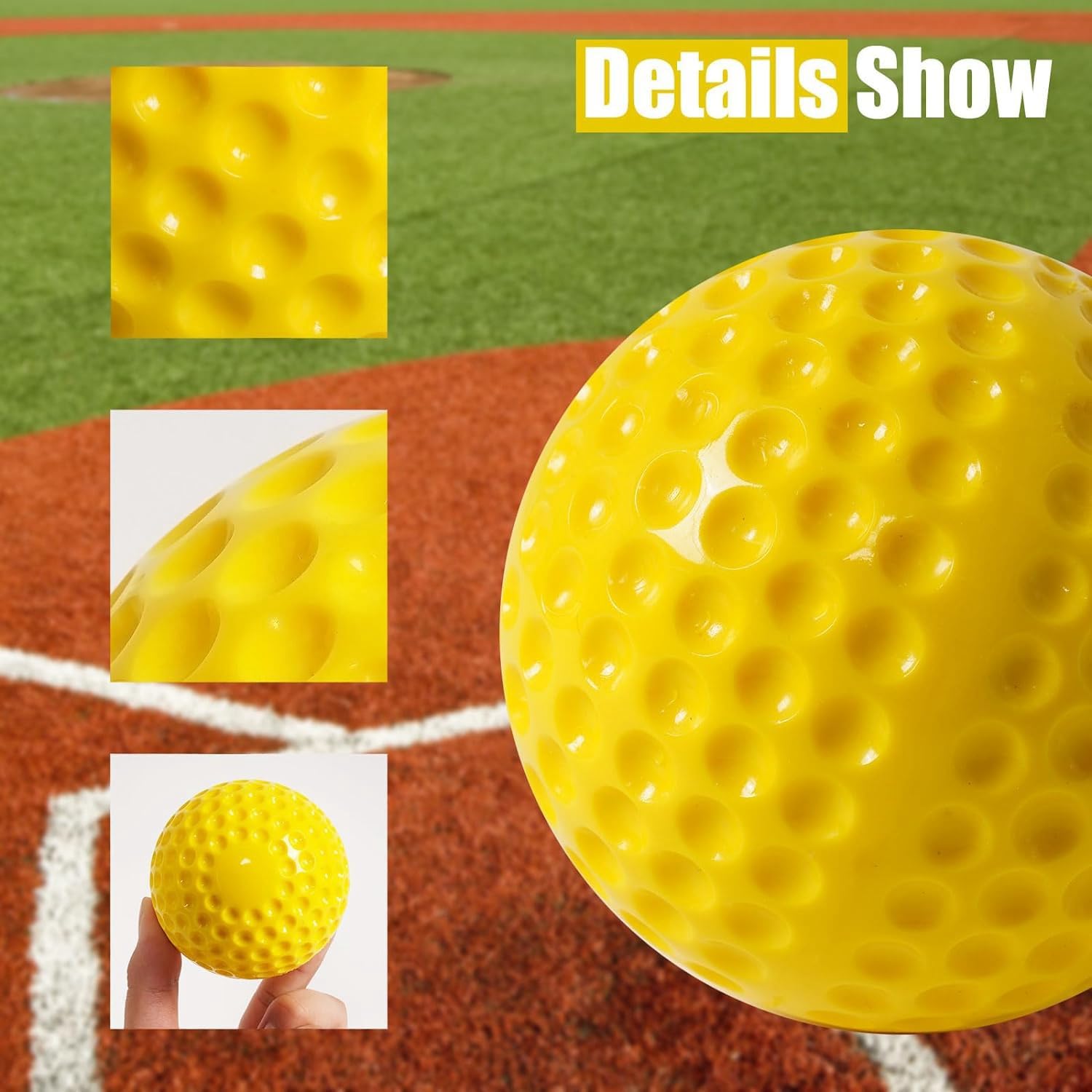 Paquete de 10 Pelotas de Entrenamiento de Pelotas de BéIsbol, Pelotas de BéIsbol con MáQuina de Lanzamiento de 9 Pulgadas para CoordinacióN Ojo-Mano, Golpes y PráCtica