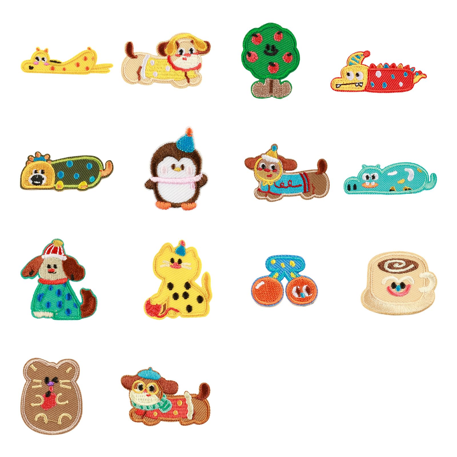 Jazuaiao 14 Pcs Animal Sew On/Iron on Patches Dogs Embroidered Patches for Fashion Customizing Clothes Shoes Hat Cats Sewing