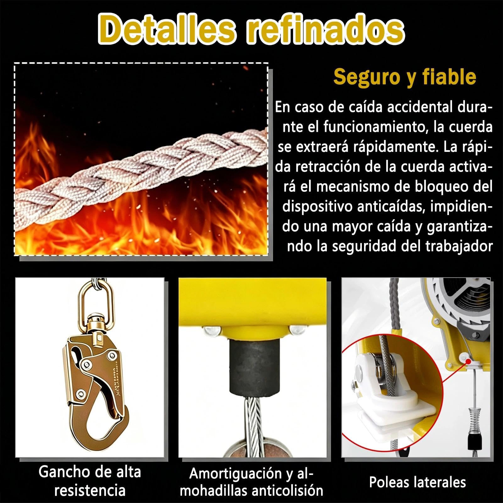 Arnes Linea de Vida Retráctil Tejado, 10m Dispositivo Anticaidas Retráctil Seguridad para Trabajos en Altura, Arnés de Seguridad Anticaídas Retráctil con Gancio Autobloccante(Verde,10m)