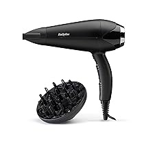 BaByliss Asciugacapelli Turbo Smooth 2200W, Phon Capelli Professionale, Diffusore Capelli Ricci, Funzione Ionica Anti-Crespo E Tecnologia Ceramica, Nero, D572DE