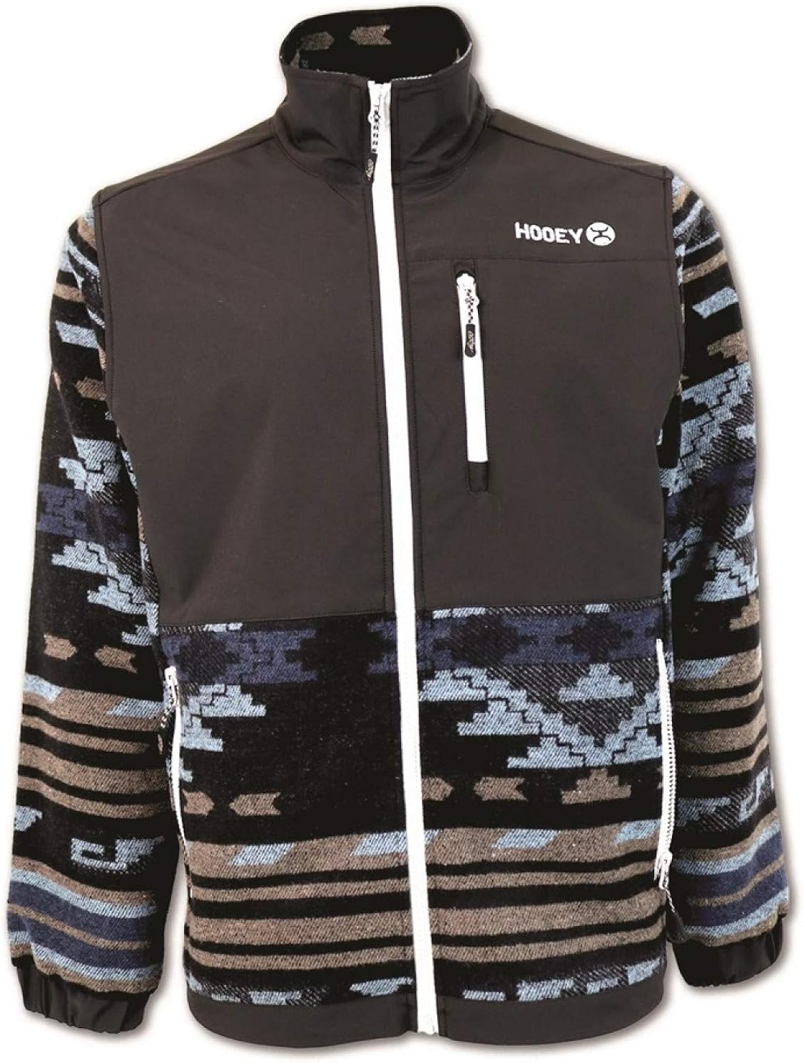 HOOEY Men's Aztec Print ZipUp Jacket Black Medium at Amazon Men’s