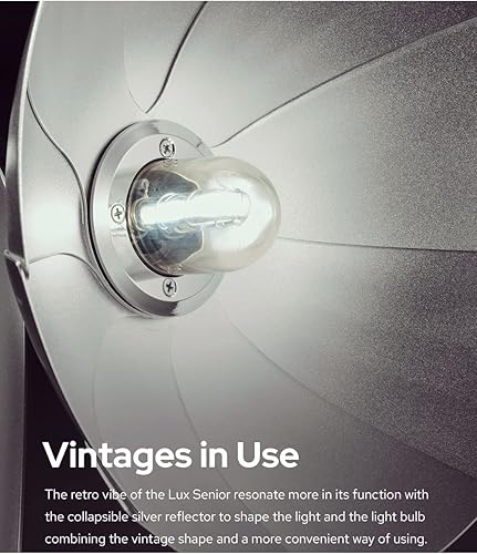 Miniatura 5 de Godox Lux Senior Retro Flash GN14 6000  200 K 11-164 Switch capaz de luz rápida automática y manual portátil con batería de 1700 mAh reflector