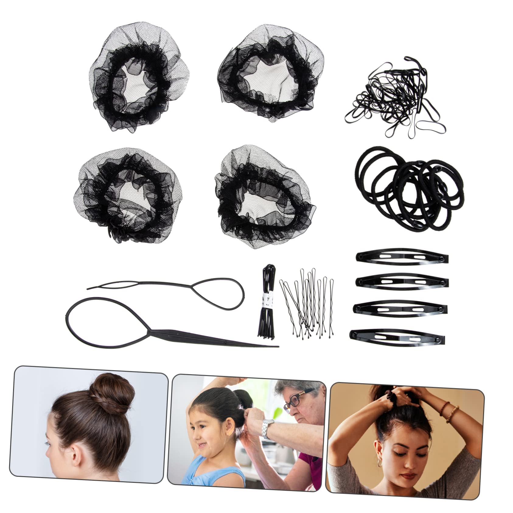MAGICLULU 5 Sets Haarknoten Unsichtbares Falsches Haarspangennetz Für Haare Frauen Mädchen Elastische Haarnetze Haarnetz-set