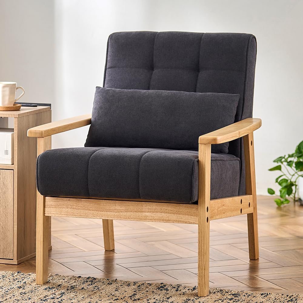 かながわpay可】243)【美品】NOYES ノイエス 1P 1人掛け ソファー 木製