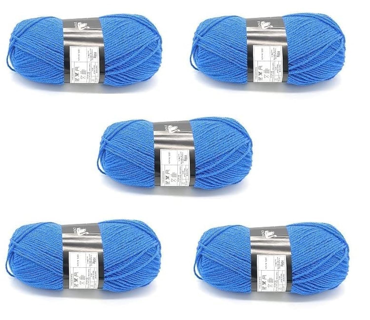 Lana azul Saxe Cygnet para tejer jerséis y mantas pack 5 ovillos de 100g