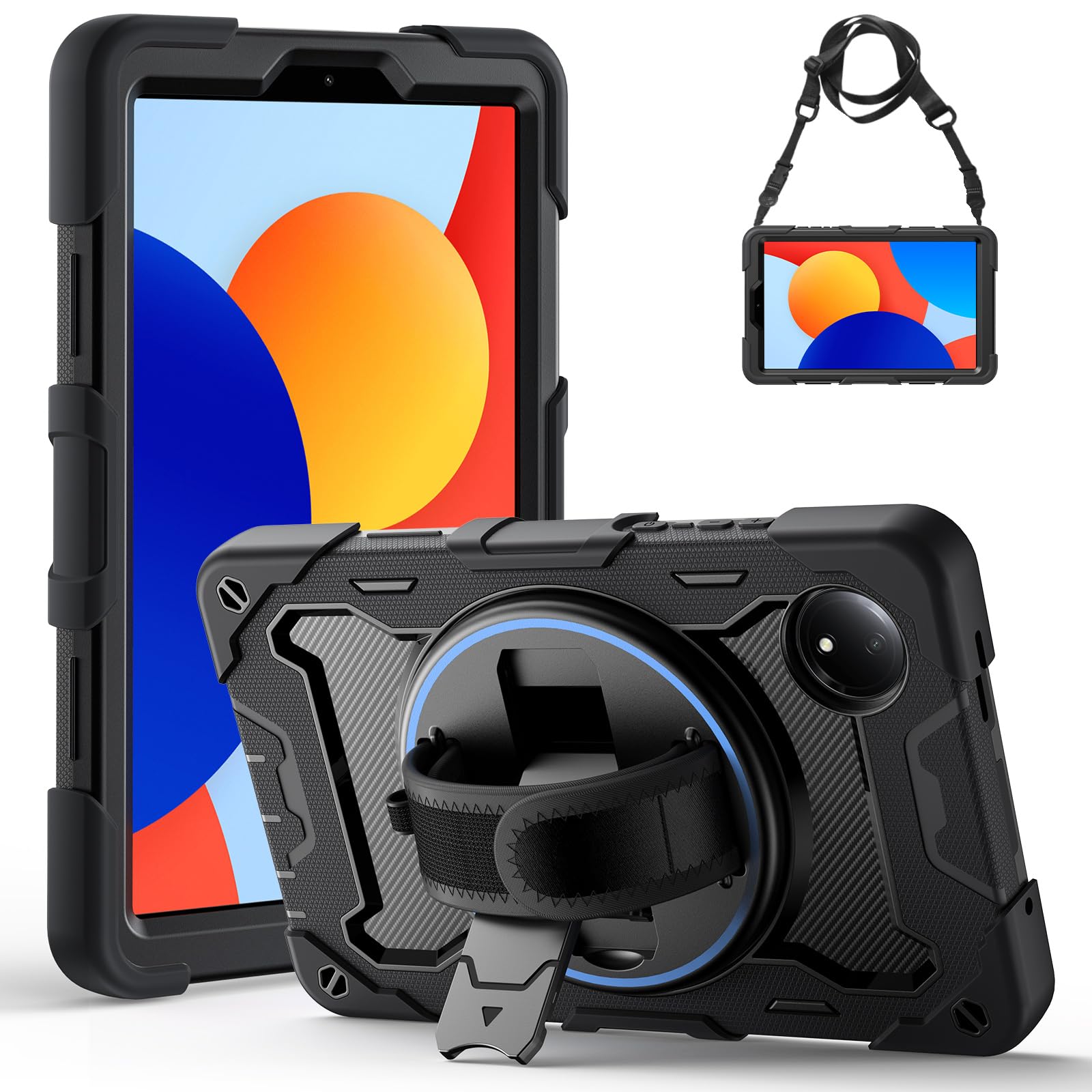 Gerutek Custodia Xiaomi Redmi Pad Pro 12.1 - Cover Con Cavalletto 360° E Cinghia Regolabile - Foto 3