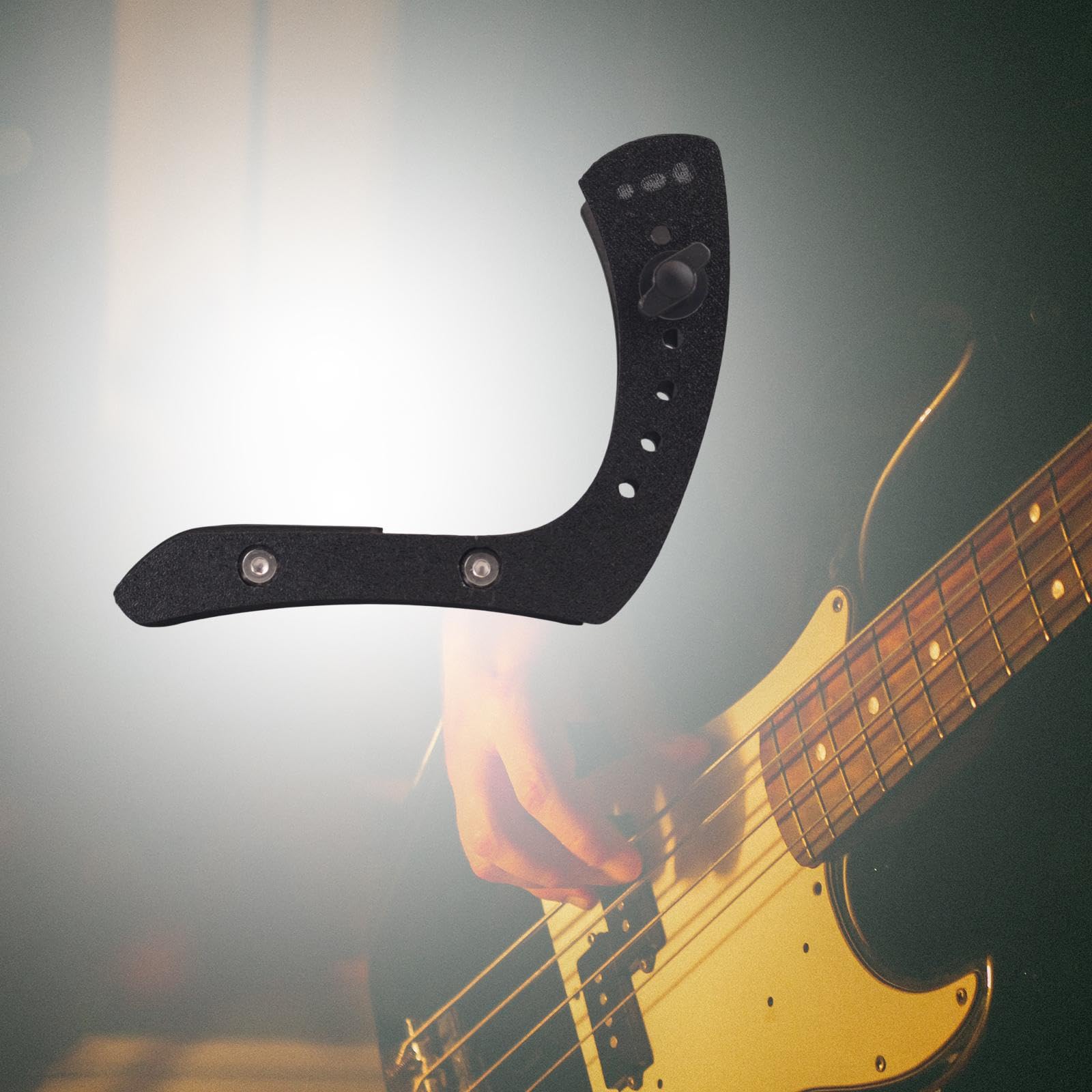 Poggiapiedi Ergonomico Regolabile per Chitarra Elettrica, Supporto Professionale per Gambe E Piedi, Nero