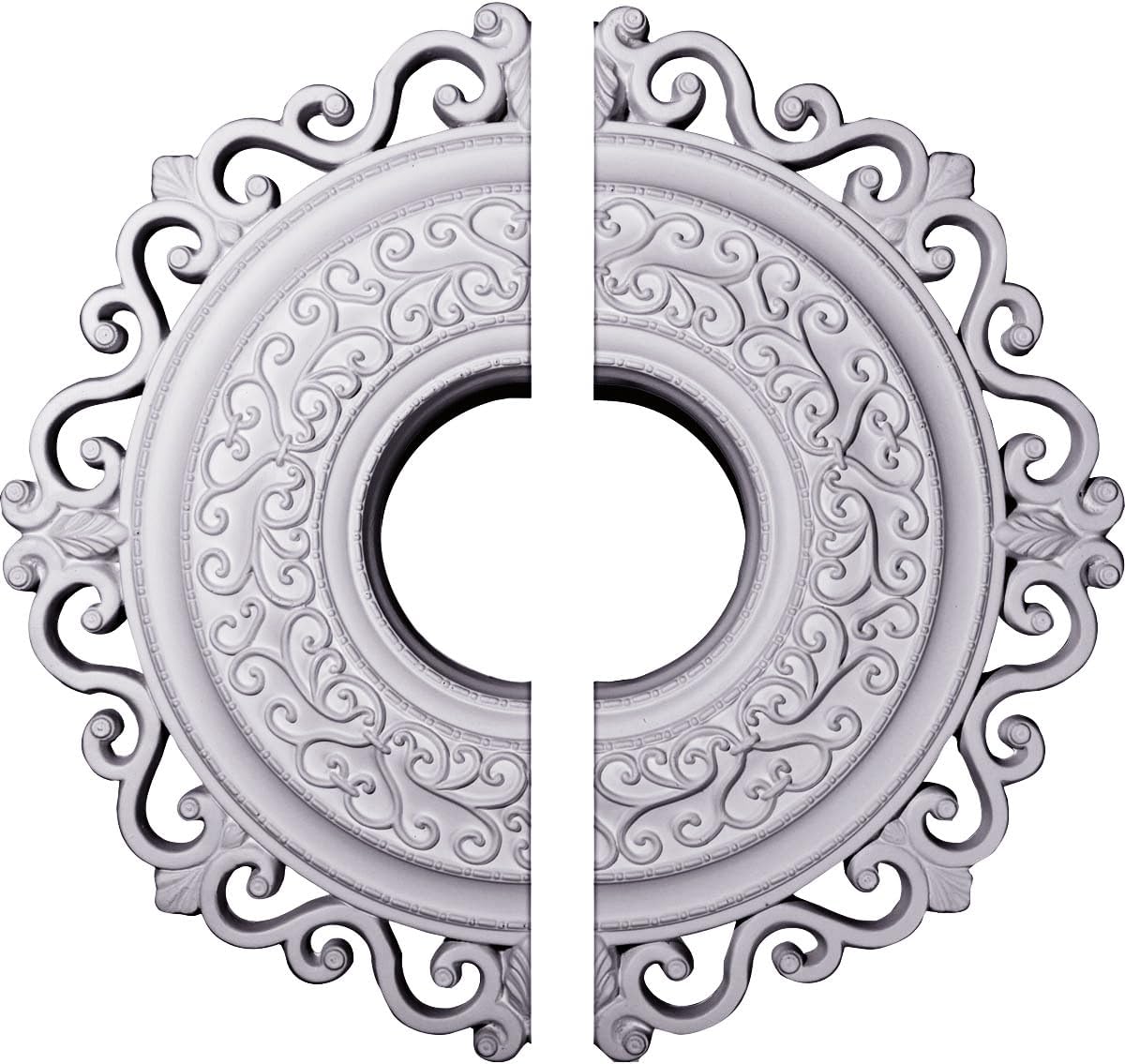 Ekena Millwork CM22OR2 22"OD x 6 1/4"ID x 1 3/4"P Orrington Ceiling Medallion, Fits Canopies up to 6-1/4", 2 Piece