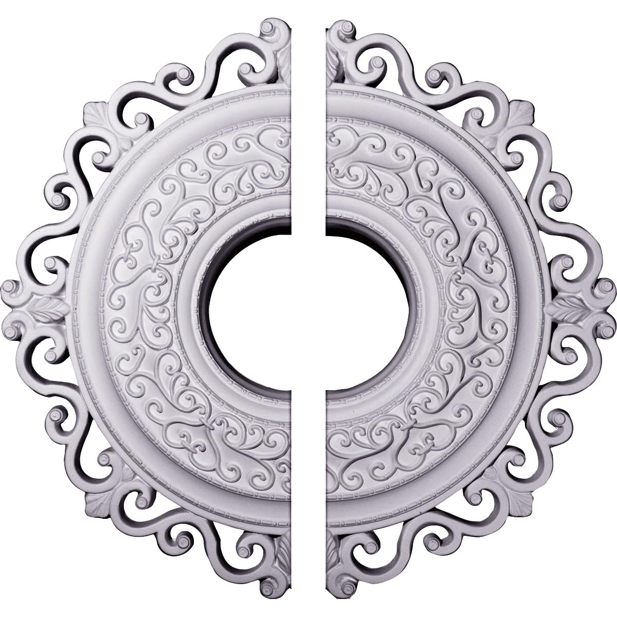 Ekena Millwork CM22OR2 22"OD x 6 1/4"ID x 1 3/4"P Orrington Ceiling Medallion, Fits Canopies up to 6-1/4", 2 Piece