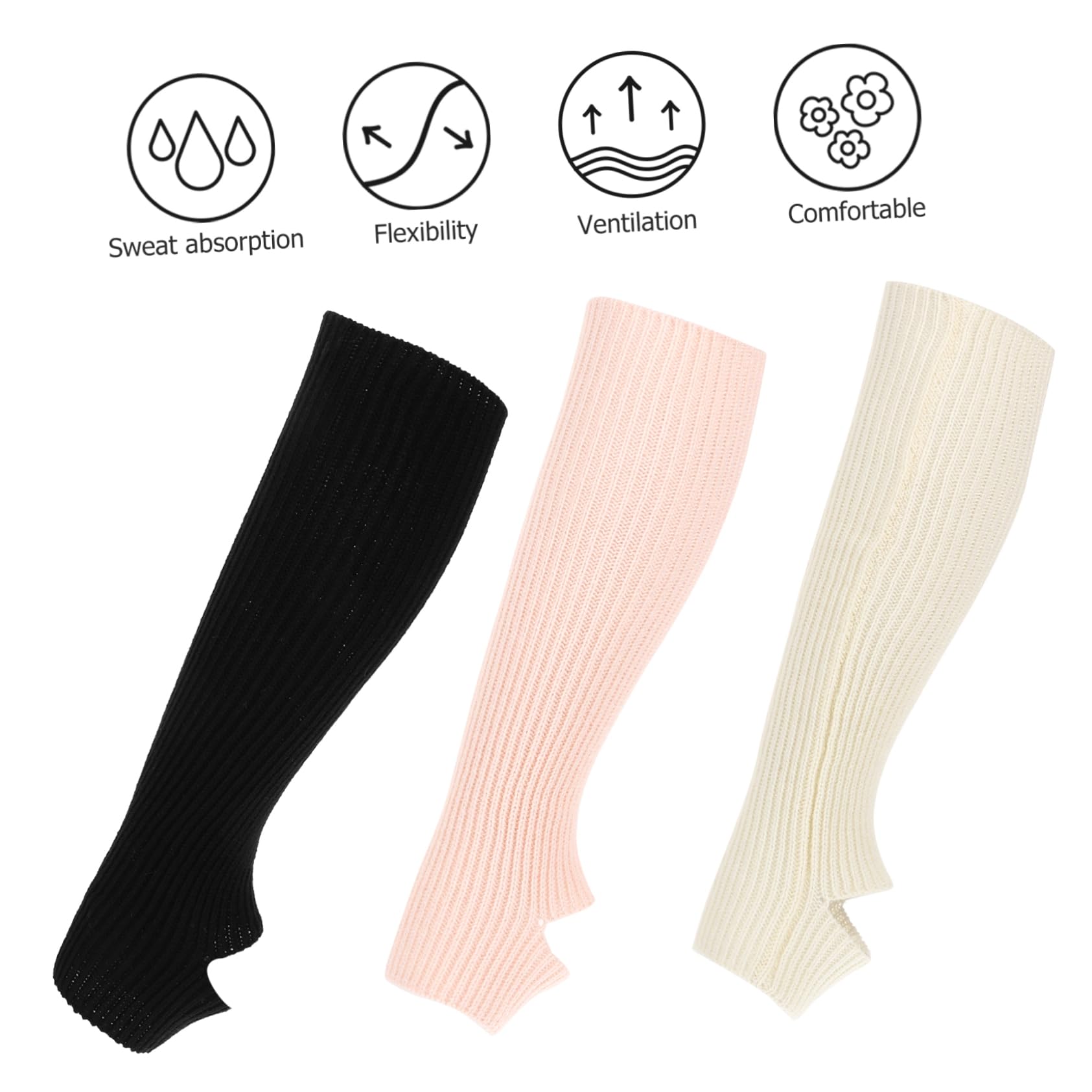 SHERCHPRY 6 pares de calcetines de ballet para yoga, calentadores de piernas de punto, calcetines cálidos para piernas, calcetines calentadores de piernas, calcetines largos de ballet