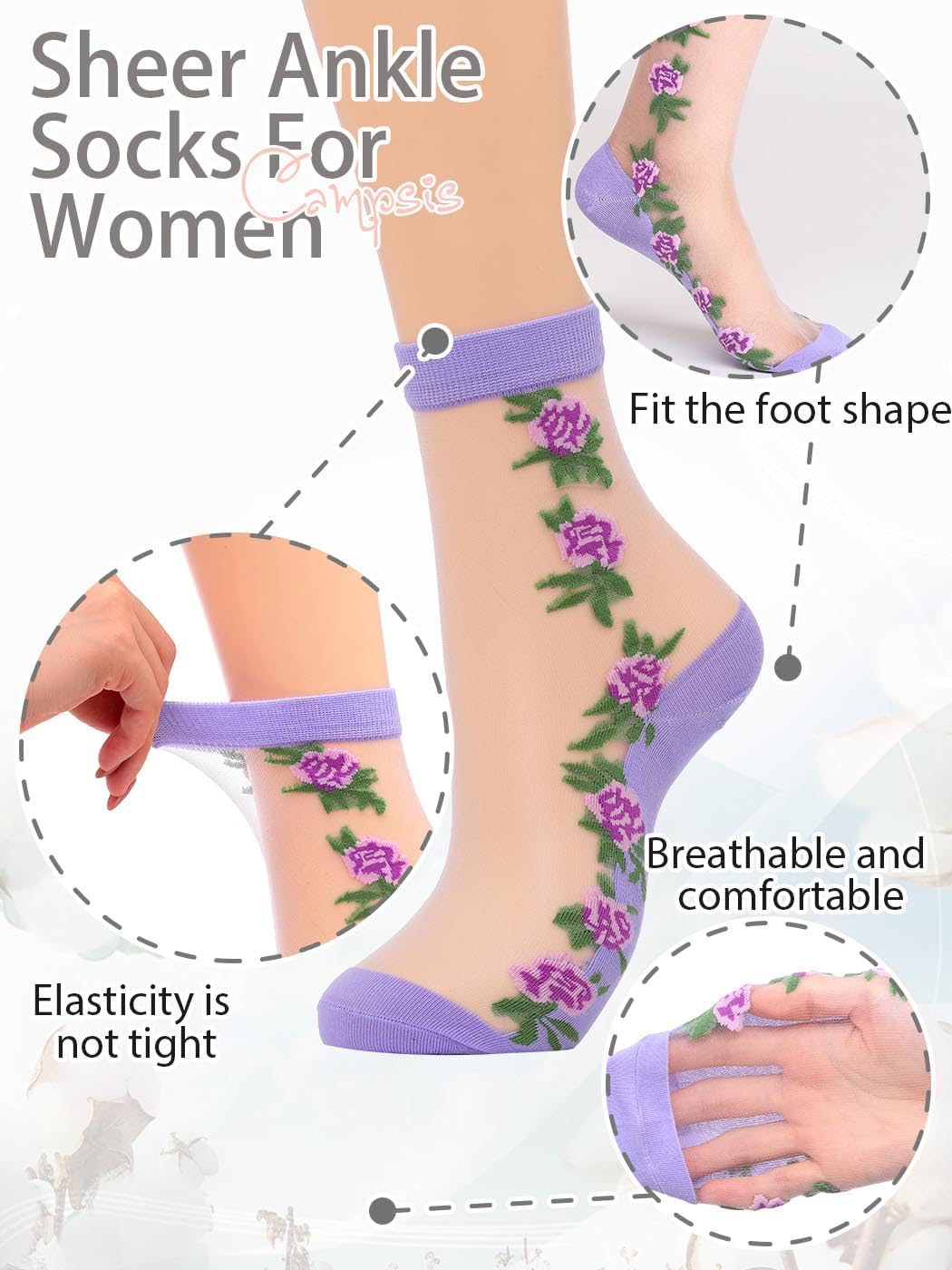 Campsis Women Sheer Socks Sheer Ankle Socks for Women and Girls - Image 6