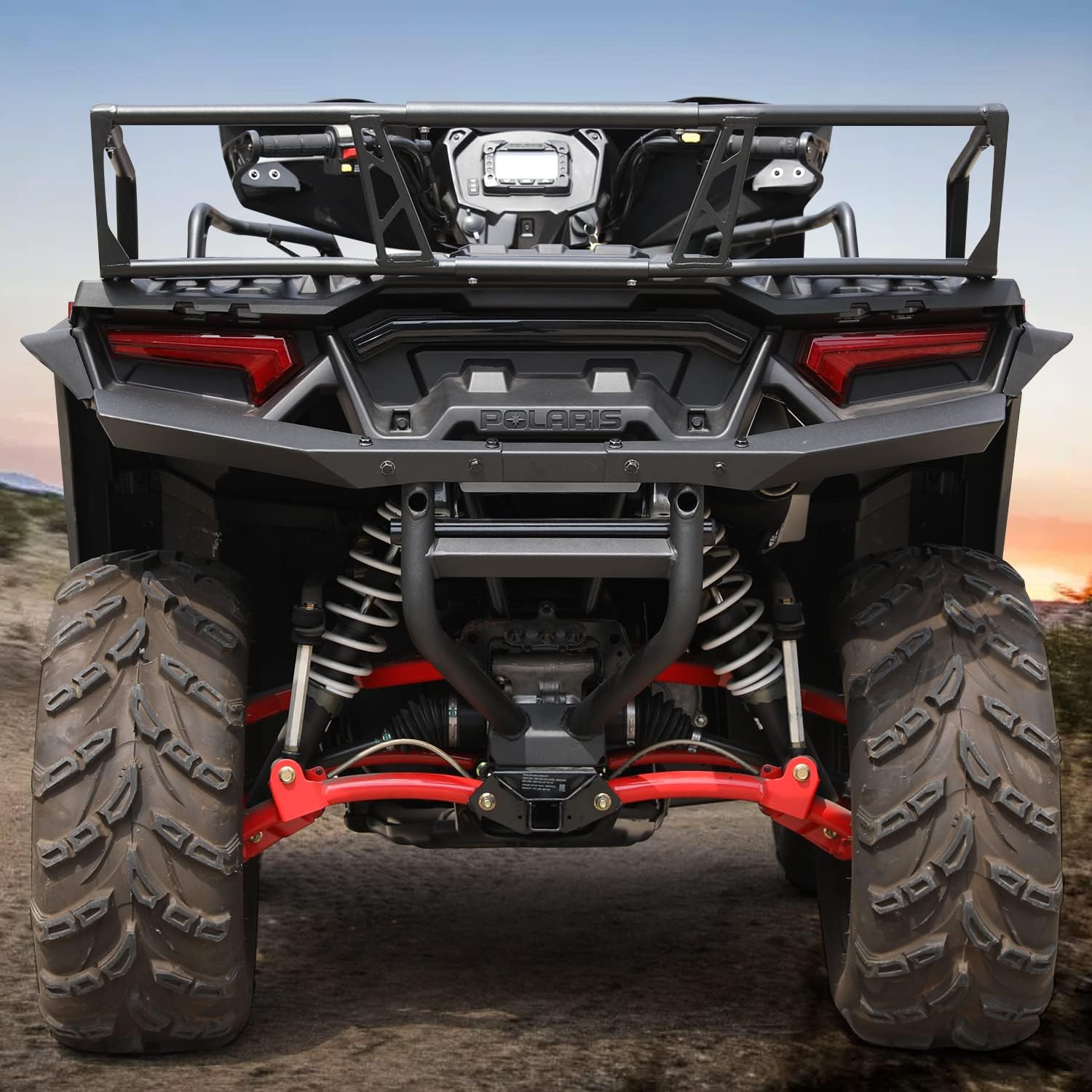 A & UTV PRO Rear Rack Extender 7" Compatible with Polaris Sportsman XP 1000 850 2017-2025, Heavy Duty Steel ATV Back Luggage Rack Extender Accessories, Replace OEM # 2882025, Black