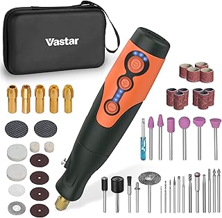Vastar Rotary Tool Kit, USB Charging Mini Cordless Rotary Tool, Multi-Purpose 3.7V Power Rotary Tool with 50 Accessories, Varible Speed 6000-21000 RPM for Sanding, DIY Crafts, Father's Day Gift