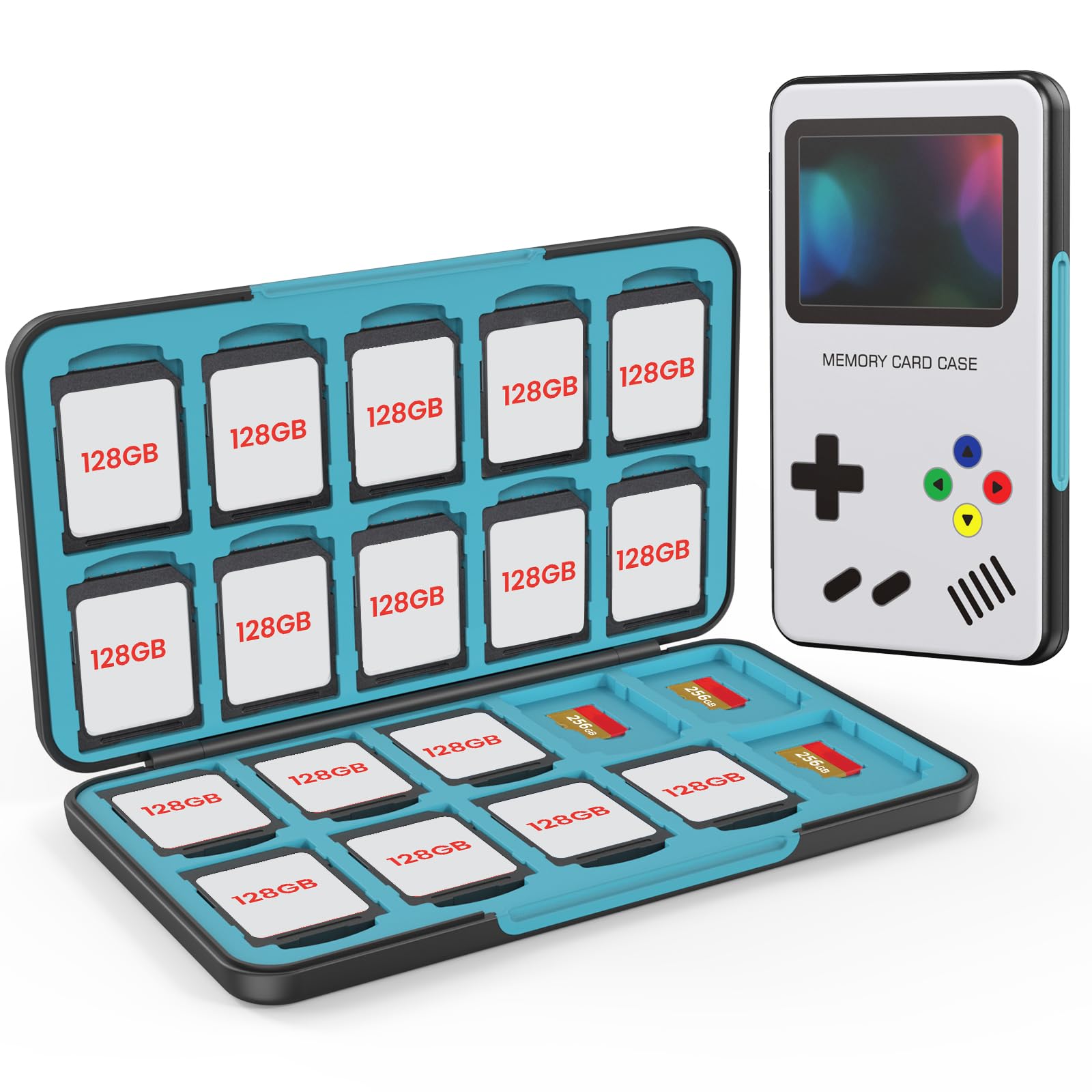 HEIYING Memory Card Case For Sd Card And Tf Card ,Portable Sd Card Holder Sd Sdhc Sdxc Tf Card Storage With 20 Sd Cards Slots&20 Micro Sd Cards Slots.,Black-picture-23