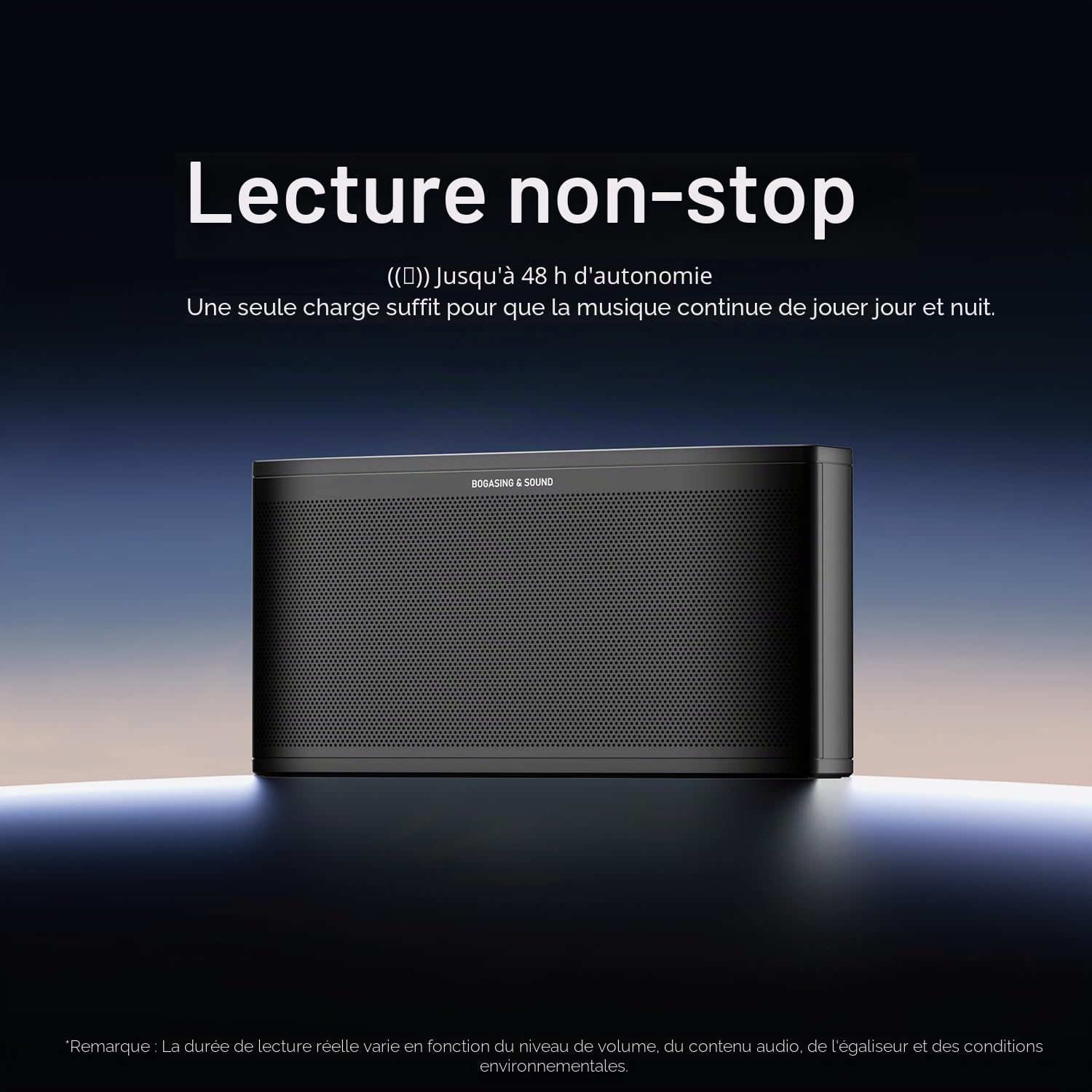 BOGASING Era S9 Pro Enceinte Bluetooth Puissante, Haut Parleur avec Audio 2 Canaux et Deux radiateurs passifs, 48H Autonomie, EQ, TF Carte, AUX, Microphone Intégré, Enceintes pour la Bureau (Noir)