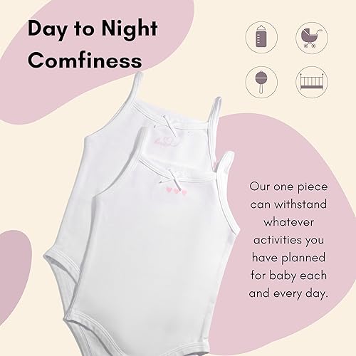 Miniatura 3 de Feathers Paquete de 2 mamelucos de una sola pieza 100% algodón súper suaves para niñas