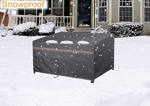 Miniatura 6 de Fundas impermeables para muebles de patio, resistentes a la decoloración, fundas para sofá biplaza de patio de 2 plazas, 60 pulgadas de ancho x 34