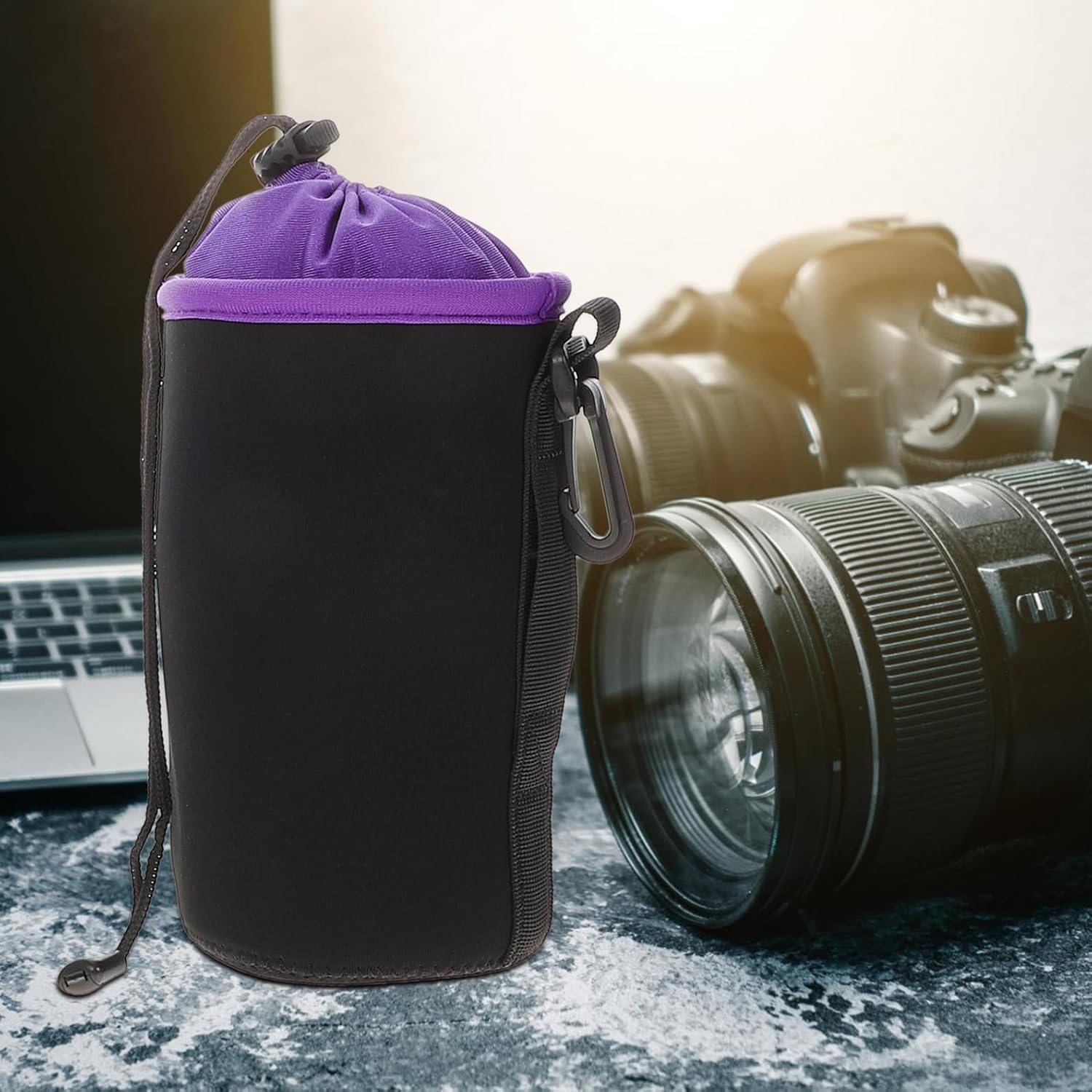 4pcs Camera Lens Bag Lens Pouch Case Protector for Outdoor Travel and Photography